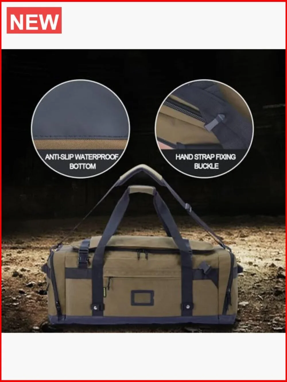 Heavy Duty Tactical Canvas Duffel Bag 80L/103L Travel Gym Carry On